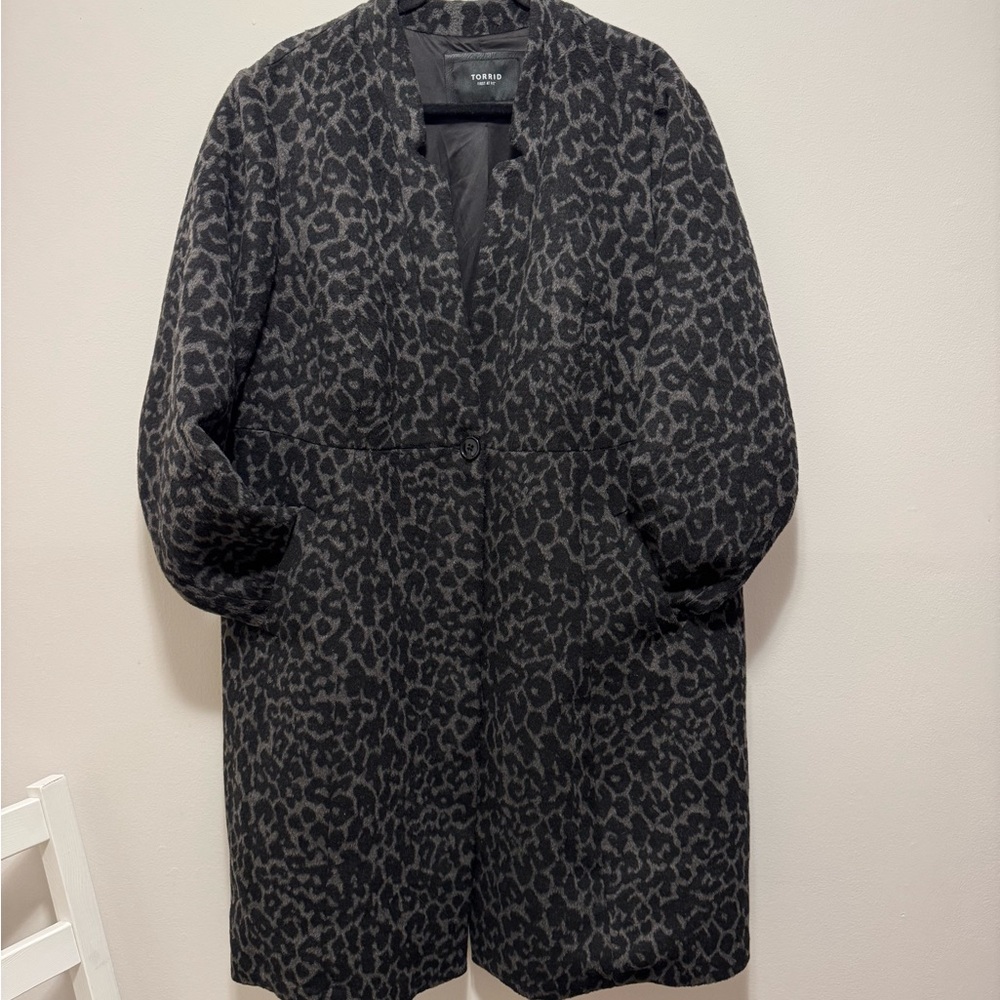 Torrid Black Trench Coat Plush Oversized Style